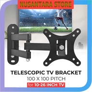 NUSANTARA - Telescopic TV Bracket 100 x 100 Pitch for 10-26 Inch TV - X-100