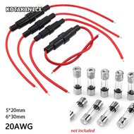 KOTAKAN1LX 1/10Pcs Glass Fuse Holder, Screw Type 5X20mm 250V Fuse Casing, Durable 5*20mm 6*30mm Fuse