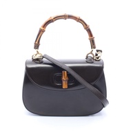 【二手】Gucci GUCCI 竹節雙肩包 000･2046･0188ブラウン皮革竹節雙肩包 女士二手 B