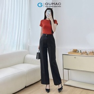 [12-13.9 |MUA 2 GIẢM 20K] Quần tây nữ suông màu đen - xám có túi xéo chiết ly hai bên thời trang GUM