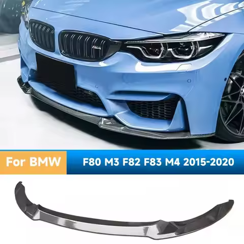 CS Style Car Front Bumper Lips Spoiler Splitter for BMW F80 M3 F82 F83 M4 2015-2020 Body Kit Front S