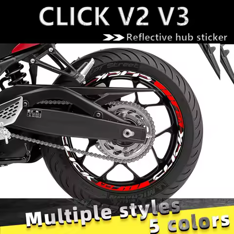 Reflective Motorcycle Wheel Sticker Inside Hub Rim Stripe Tape Decal for Honda CLICK V2 CLICK V3 Cli