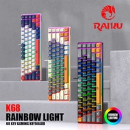 R RAIKU/Raikui K68 Double Color Matching 68-Button Game Competitive Office Notebook Gaming Wired Gam
