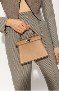 98新！Fendi Peekaboo ISeeU Petite Nano 奶茶色 Dark Honey