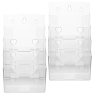 [frthrthrt]2pcs A5 Acrylic Brochure Display Stand Rack Flyer Holder Magazine Organizer Plastic Liter