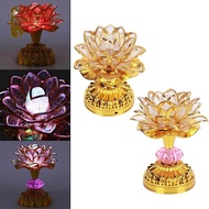 [kokiya] LED Lotus Buddhist Lights Color-Changing Buddha Lotus Lamps Battery-Operated Buddhist Lamp 
