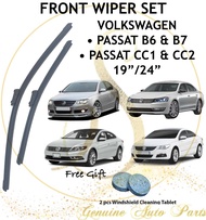 VOLKSWAGEN PASSAT B6 B7 CC1 CC2 JAPAN TECHNOLOGY WIPER BLADE SET 19 / 24 FREE WINDSHIELD CLEANING 2 