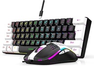60% Wired RGB Gaming Keyboard and Mouse Combo, 14 Mode of Backlight, 6400 DPI Gaming Mouse, Mini Key