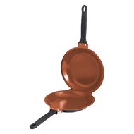 Double-Sided Pancake Pan with Lid Nonstick Reversible Cake Pan for Perfect Pancakes Stainless Steel 