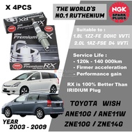 NGK Premium RX Spark Plug - Toyota Wish 1.8L 1ZZFE 2.0L 1AZFSE D4 VVTi ANE10 ANE11 ZNE10 ZNE14 ( Yea