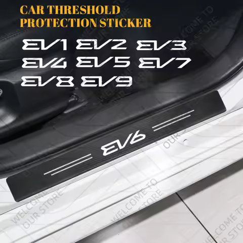 4/5PCS For KIA EV9 EV8 EV7 EV6 EV5 EV4 EV3 EV2 EV1 EV LOGO Electric Vehicle Car Door Sill Stickers T