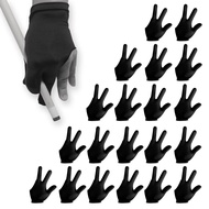 20PCS Billiard Gloves 3-Finger Pool Cue Glove Elastic Nylon Sport Gloves Stretchable Breathable Univ