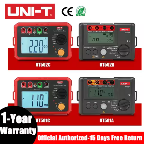 UNI-T Insulation Resistance Tester UT501A UT501C UT502A UT502C Digital Megometer Megohmmeter Ohm Tes
