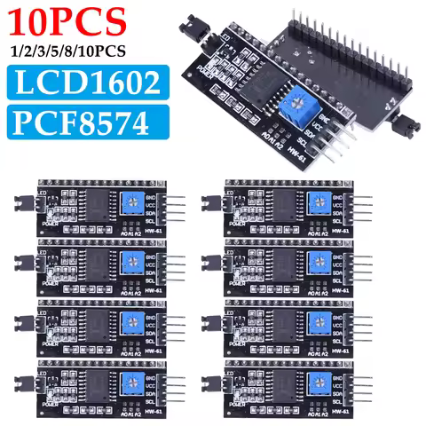 1-10PCS PCF8574 LCD Display Adapter Module IIC I2C LCD1602 2004 IIC Serial Interface Board 5V for Ar