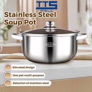 Large Capacity Thickened Stainless Steel Soup Pot Double Ear Kitchen Universal Stove Cookware Kitche