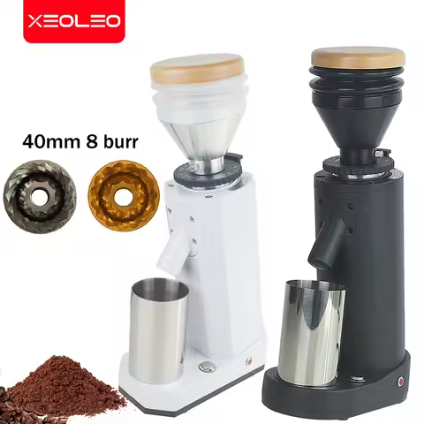 XEOLEO Electric Coffee Grinder 40mm Titanium Burr Metal Bean Hopper Exquisite Small Espresso Coffee 