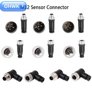 OHWK M12 Sensor Connector, Male Female Socket Sensor Plug M12 Aviation Plug, Connector Waterproof M1