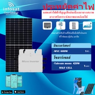 ชุดโซล่าเซลล์ Infosat Micro Inverter 600W รุ่น WVC 600W พร้อมแผงโซล่าเซลล์ mono half-cell ขนาด 420W 