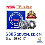 NSK Bearing 6305 ZZ 2DUCM CM (25x62x17) 100% Original