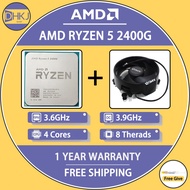 USED AMD Ryzen 5 2400G R5 2400G 3.6 GHz Quad-Core Quad-Thread 65W CPU Processor YD2400C5M4MFB Socket AM4