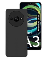 Pure Liquid Silicone Case Casing Cover For Redmi A3 2024 Series BLACK TPU