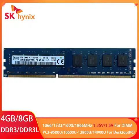 SK Hynix Memory Desktop RAM DDR3 DDR3L 4GB 8GB 1600 1066 1333 1866MHz DIMM 1.35V 1.5V PC3-8500U 1060