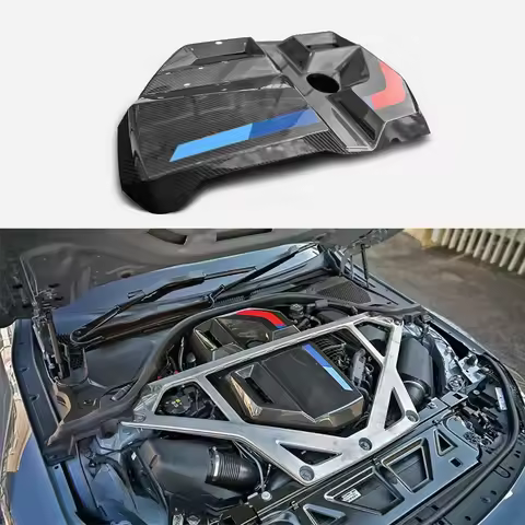Dry carbon fiber M2 G87 M3 G80 G81 M4 G82 G83 Pre-preg carbon MP Type engine cover replacement (S58 