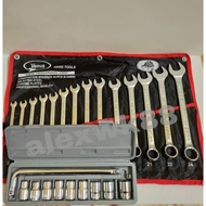 SPANAR Venus 14pcs 8-24mm Combination Spanner Set. CRV Spanar Set +10pcs or 40pcs x 1/2"DR Box Socke
