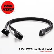 สาย 4Pin PWM แปลงเป็น Dual PWM ต่อพัดลมเคสคอมพิวเตอร์ Power Sleeve Y-Splitter Cable สายยาว 27 ซม.