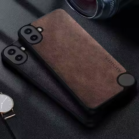 Premium Luxury leather Phone Case for Nothing CMF Phone 1 Funda Retro Business Style Solid color cov