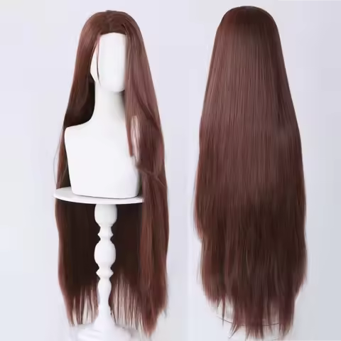 Women Anime Hyuna Cosplay Long Straight Brown Heat Resistant Synthetic Hair Wig Alien Stage Cosplay 
