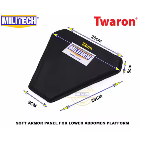 MILITECH Groin Soft Armor Panel NIJ Level IIIA 3A 0101.06 & NIJ 0101.07 HG2 Groin Protection Aramid 