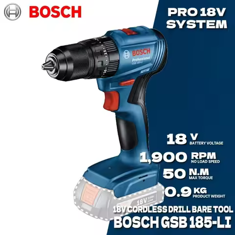 BOSCH GSB 185-LI Brushless Cordless Impact Drill 18V Electric Screwdriver Driver Multifunctional Pow