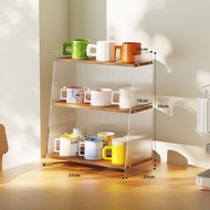 ชั้นวางแก้ว Acrylic Desktop Multi-layer Coffee Shop Table Corner Storage Display Rack ชั้นวางของในคร