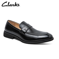 Clarks_รองเท้าบุรุษ รองเท้าแบนบูรี่ สลิปออน รองเท้าหนังสีดำ