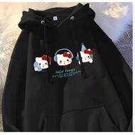 Hello Kitty hoodie with cute headphones, fashionable and cute women's hoodie with pockets, style wom