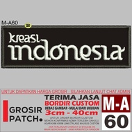 M-A60 L0G0 LOGO EMBROIDERY PATCH INDONESIA CREATION - WHOLESALE PATCH REVIEW/TESTIMONI