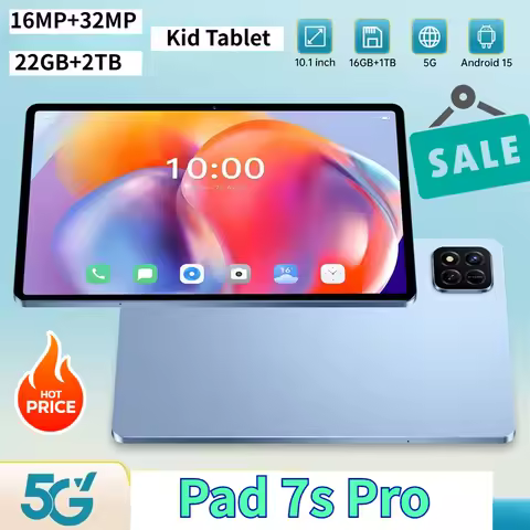 New 22GB+2TB Tablet Android Pad 7s Pro Dual SIM Tablets 5G Tab Global Version 10.1 HD Tab PC 10000mA