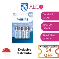 [Bundle 5xPacks] Philips (LR6A4B/40) 4AA Entry Alkaline Battery