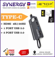 IETOP(TUH-306)-TYPE-C USB3.1+2.0 3PORT HUB + 4K@30HZ HDMI（Cable storage）