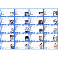 Bj alex broadcast notebook labels with alex 60 different labels / bj alex broadcast anime stickers w