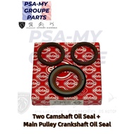 [One Set] Crankshaft Oil Seal + Two Camshaft Oil Seals for Peugeot 206 1.6 206cc 207 307 1.6 307sw 1