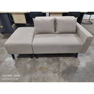 SHIRO Furniture Nordic L Shape 2 Seater Sofa with Armrest Moveable Stool Grey Brown Beige Color 2人沙发