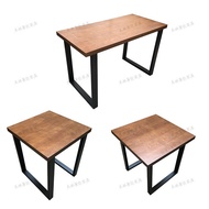 Cafe Rectangular Table Retro Solid Wood Grain Table Chair Milk Tea Shop Book I1 Iron Art American We