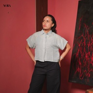 KEMEJA YORA BLEND LINEN CROP SHIRT - WOMEN'S LINEN CROP SHIRT - LINEN SHIRT - LINEN CROPPED SHIRT