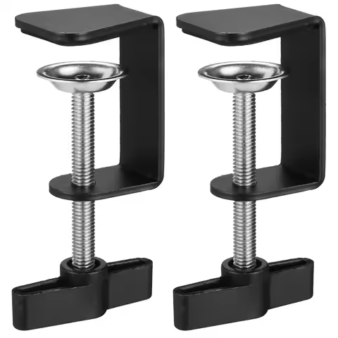 2 Pcs Desktop Metal Base C Clamps Table Mount Clamps Desk C Clamps Stainless Steel Hardware Clamps F