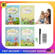 🔥 4 Book Magic Children 3D Copybook For Calligraphy Number English Handwriting Books Learning Math W