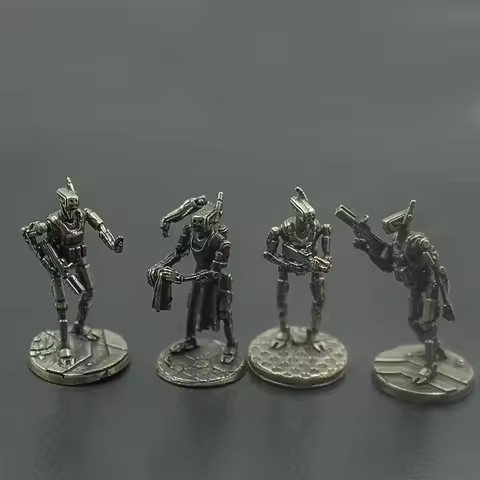 Retro Metal Miniature Robot Model Soldier Mannequins Cyberpunk Futuristic Desktop Game Ornaments Gif