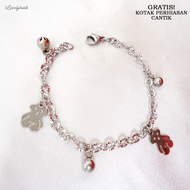 Lovelybutik - Gelang Kaki Bayi Kerincing Titanium Bear Kecil Gelang Tangan Baby Perempuan Laki Laki 
