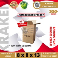 CARDBOARD PACKING BOX 8x8x13 cm NEW PLAIN STRONG CARDBOARD BOX 8 x 8 x 13 cm